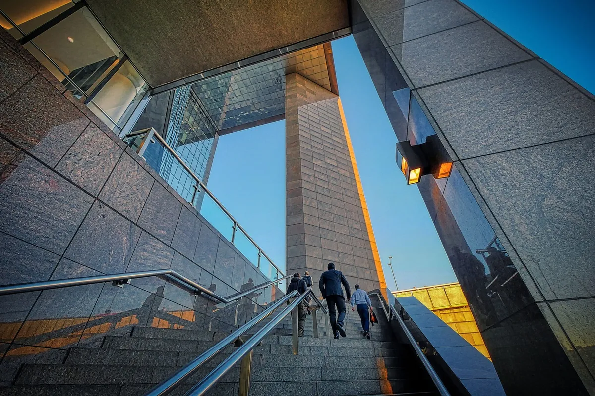 stairs, building, businessmen, climbing up, business, career, success, progress, career ladder, development, company, elegant, high rise building, skyscraper, a