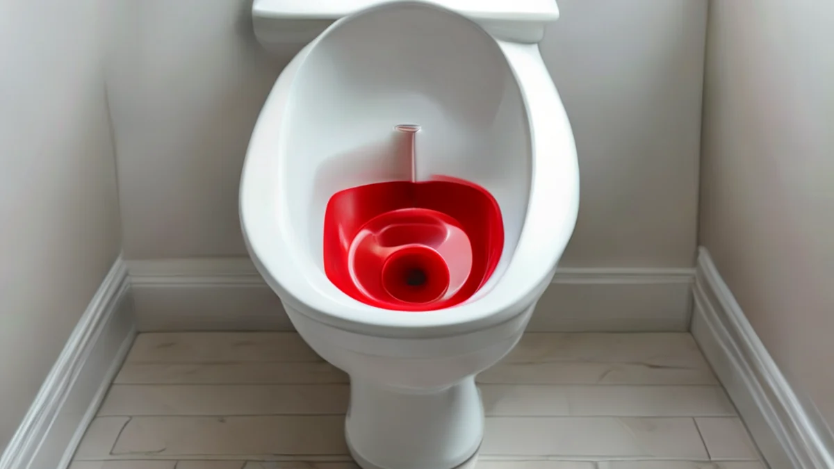 Baño bloqueado, plunger con agua y basura