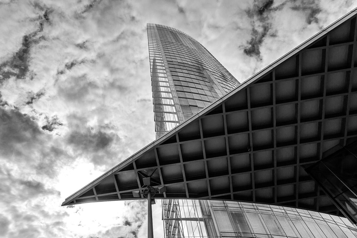 Modern corporate skyscraper building exterior