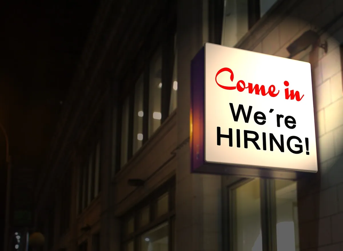 building, neon sign, communication, job, job offer, workplace, job search, job placement, attitude, employees, city, logo, office, service, communicate, outside